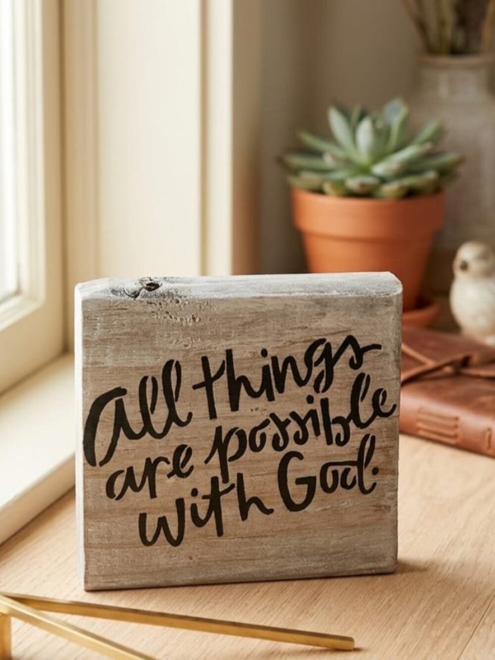 Inspirational Rustic Wooden Sign